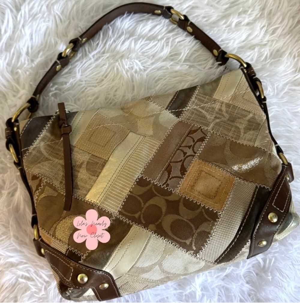 Y2K Coach 12523 Carly Signature Patchwork Hobo Bag Shoulder Bag